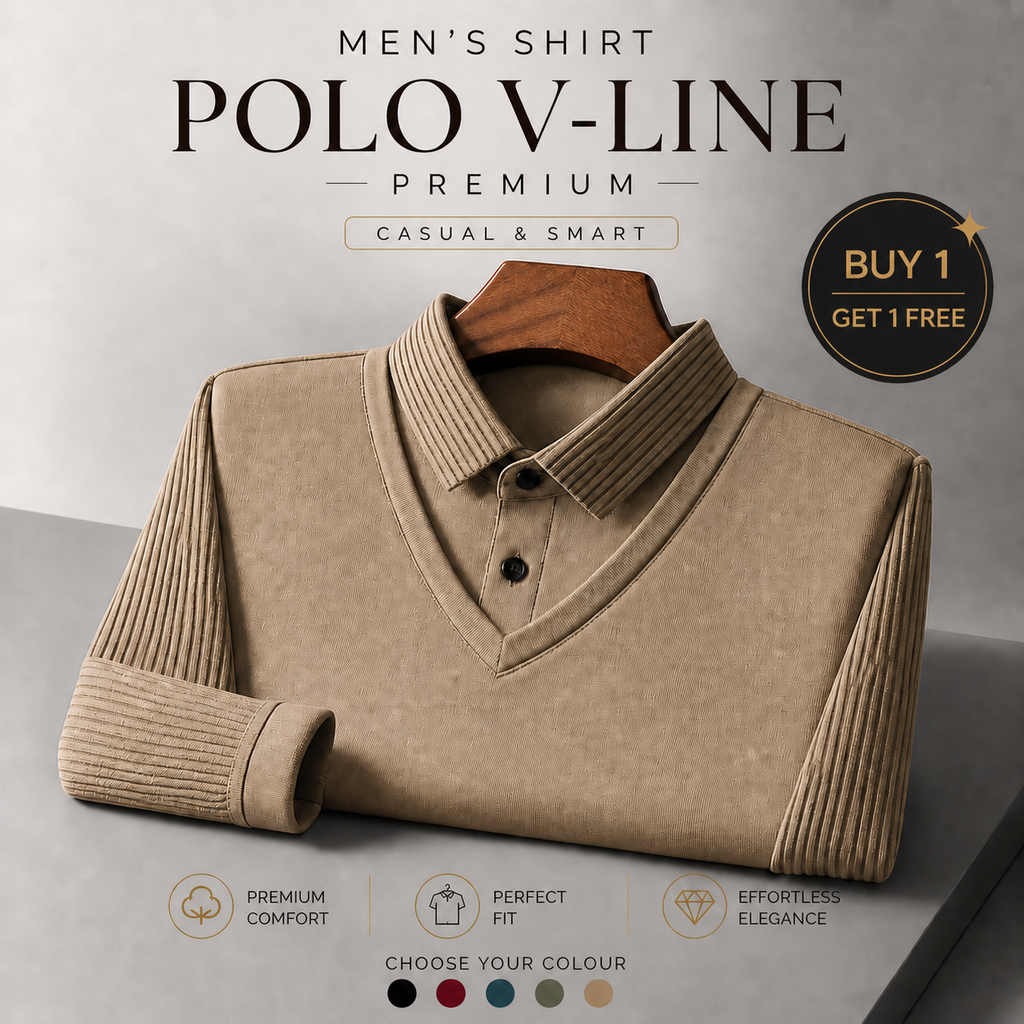 Men’s Premium Smart-Casual V-Neck Polo Shirt