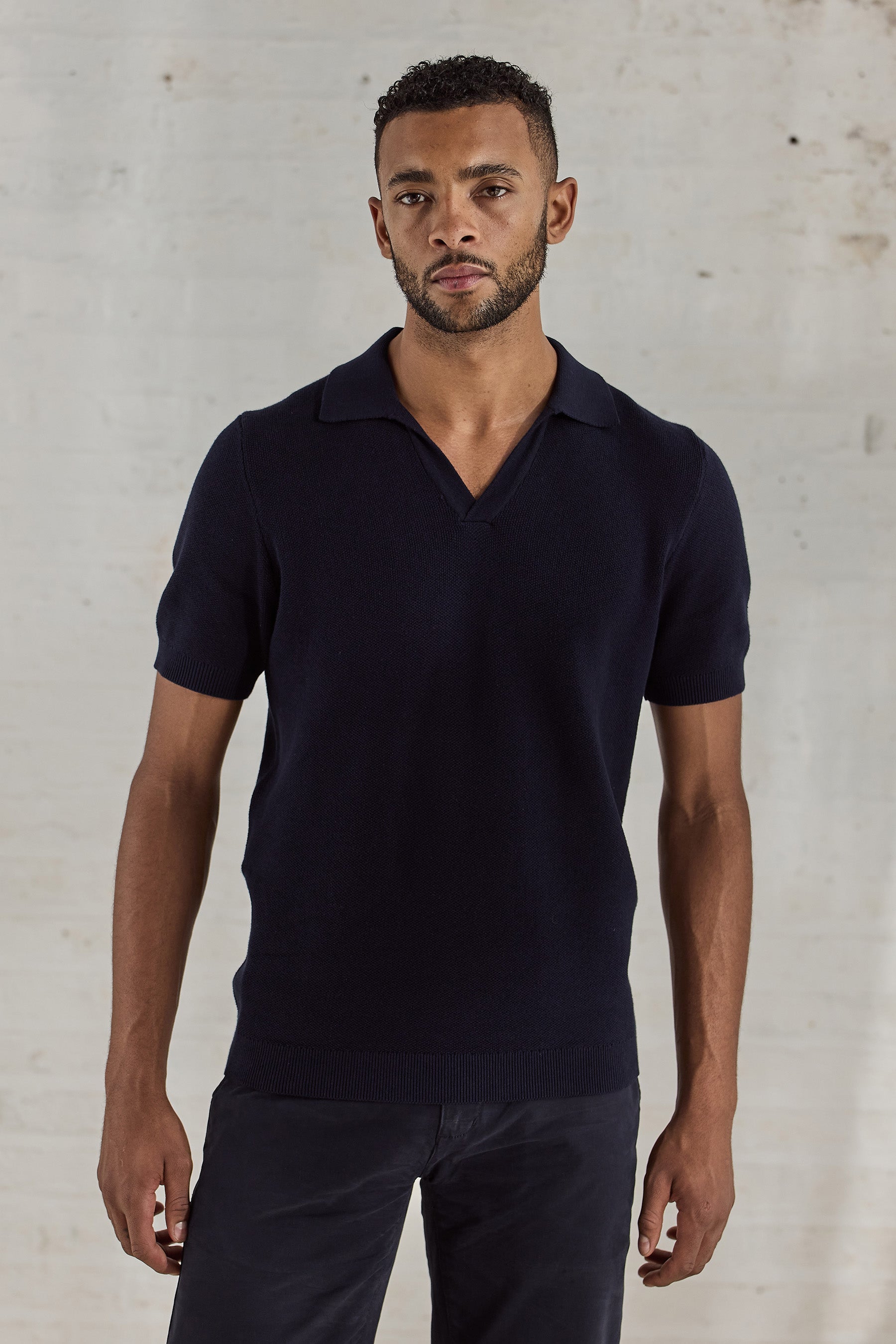 Alick Short Sleeve Polo Shirt - Navy