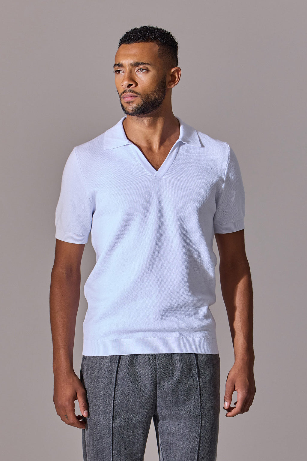 Alick Short Sleeve Polo Shirt - White