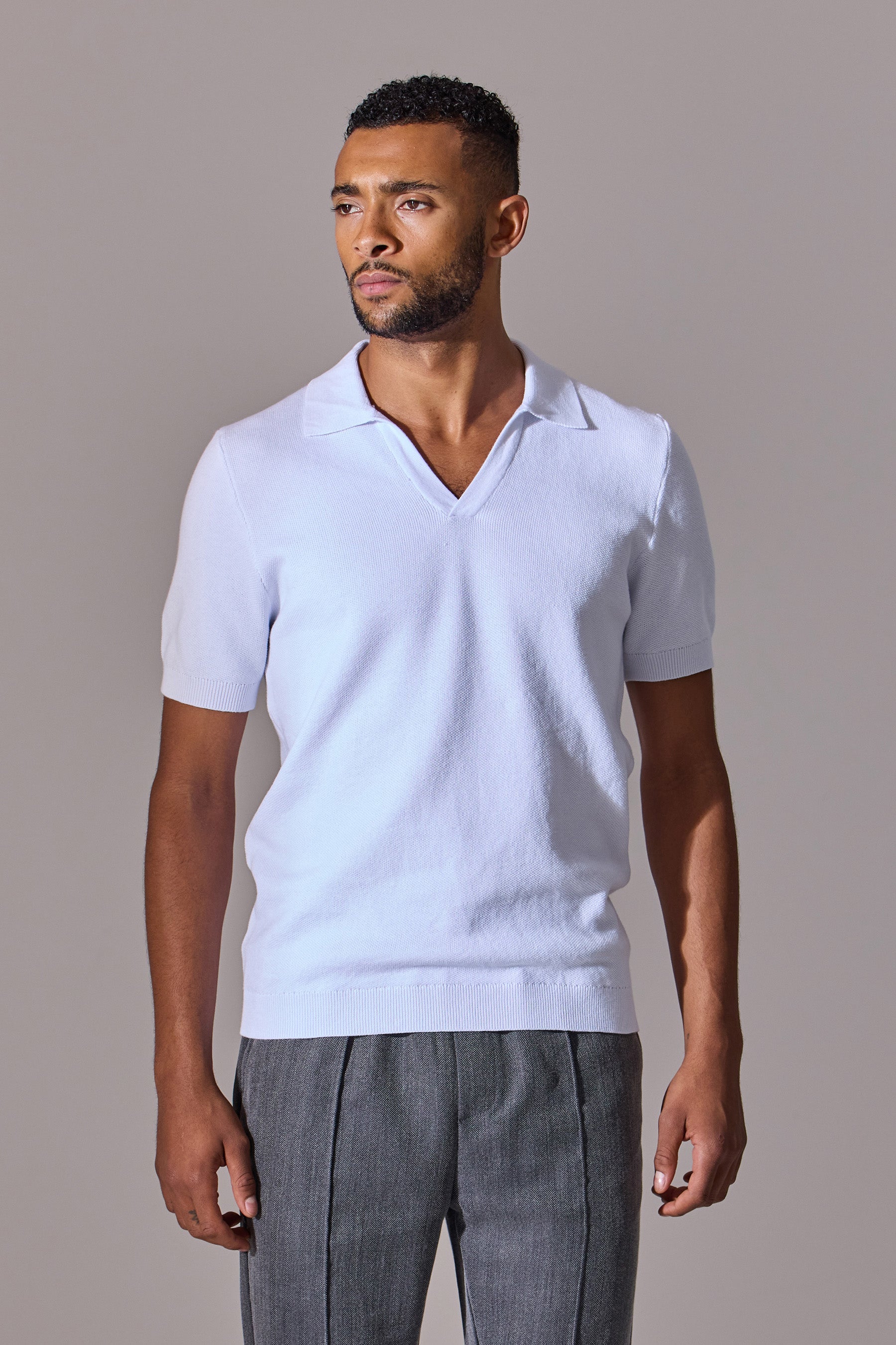 Alick Short Sleeve Polo Shirt - White