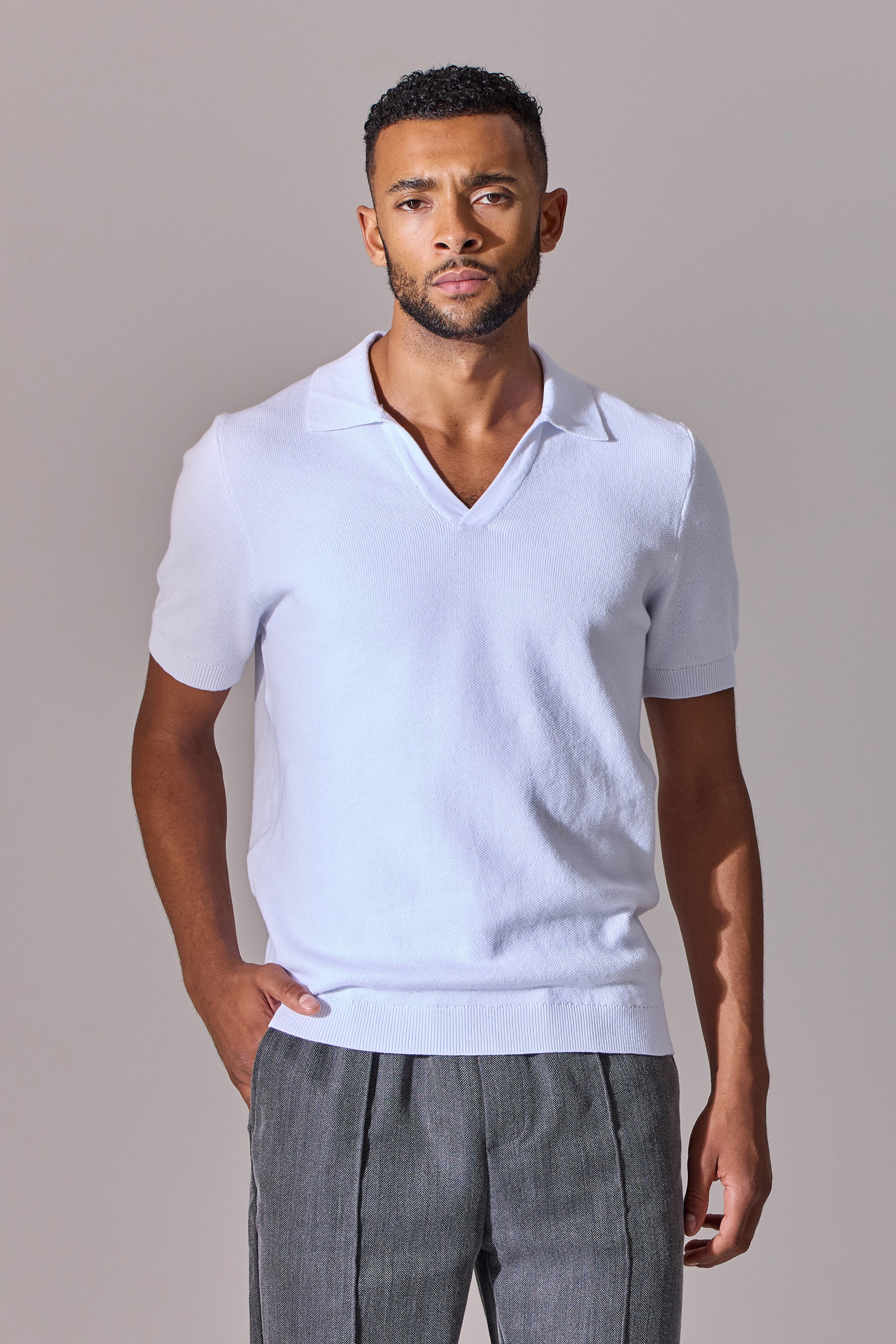 Alick Short Sleeve Polo Shirt - White