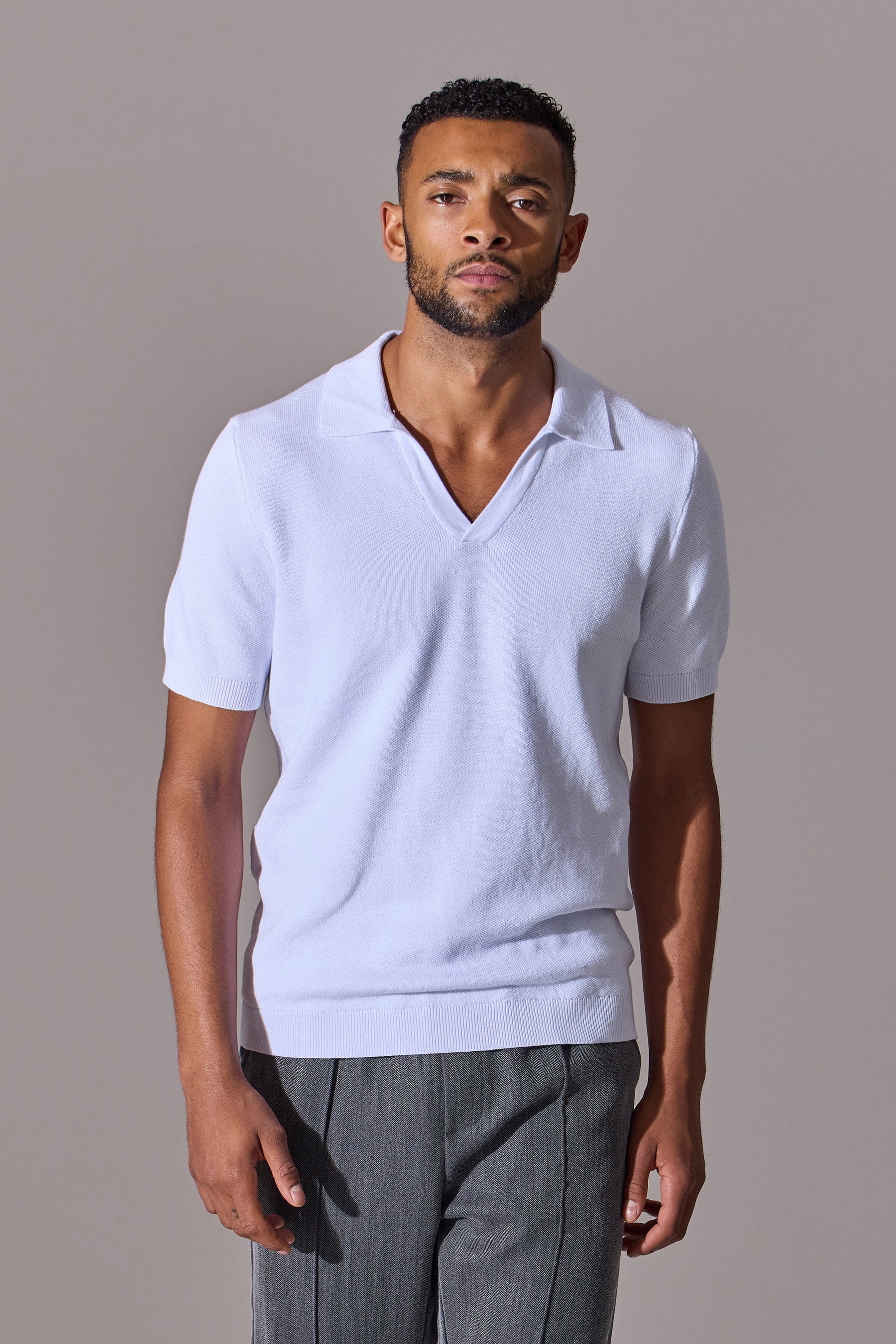 Alick Short Sleeve Polo Shirt - White