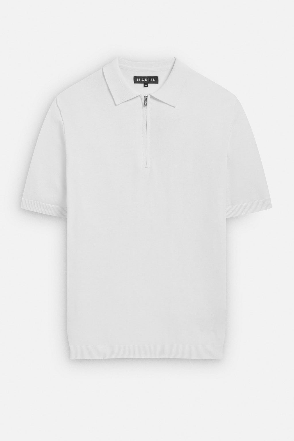 Euan Short Sleeve Quarter Zip Polo Shirt - White