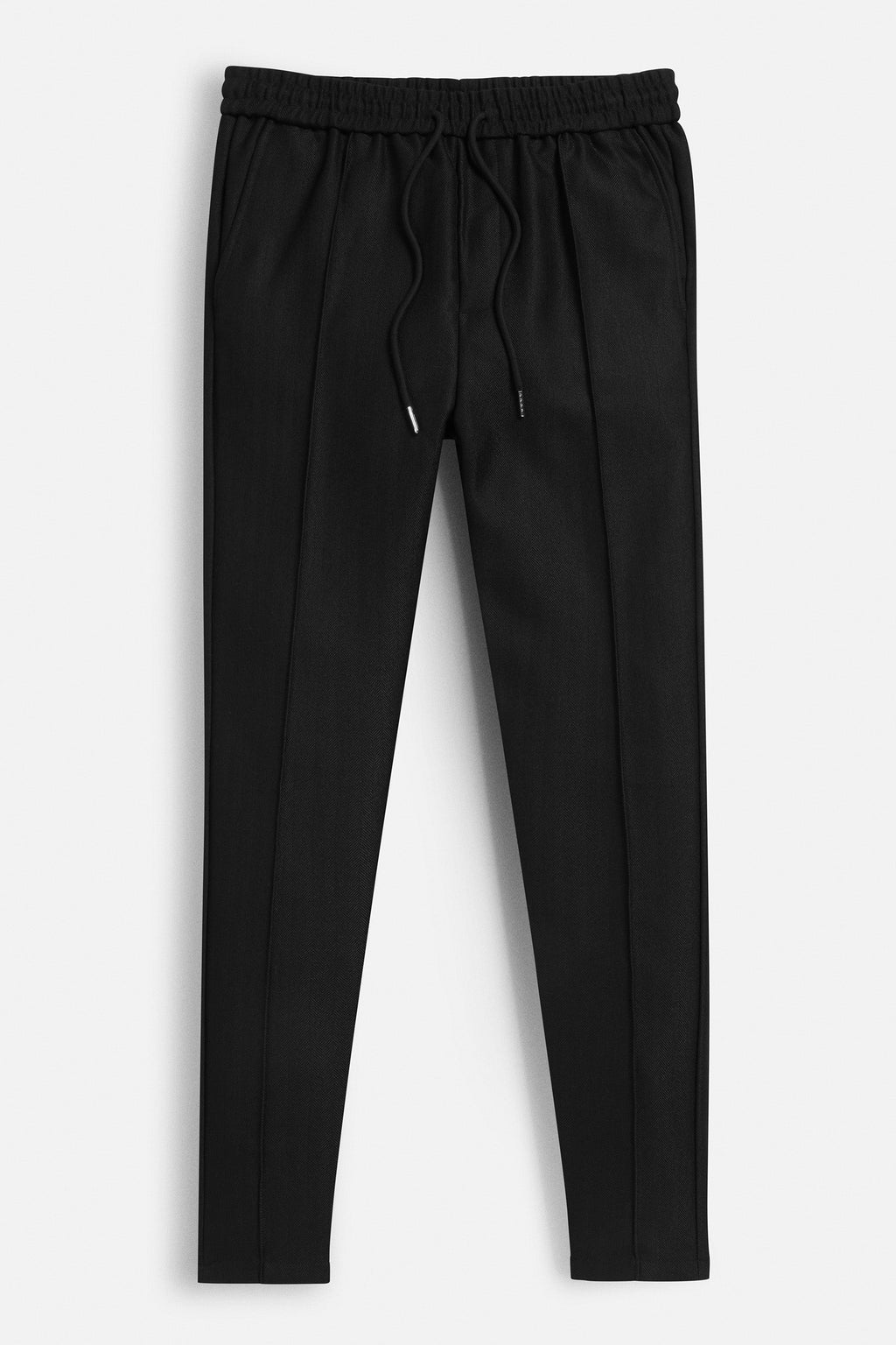 Irven Herringbone Slim Fit Smart Joggers - Black